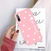 Voor Galaxy A50 Smiling Love Heart Pattern Frosted TPU beschermhoes (roze)