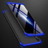 GKK Three Stage Splicing Full Coverage PC Case voor Huawei Y7 Pro (2019) (Zwart Blauw)