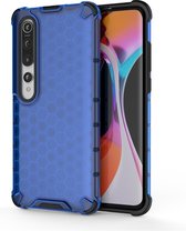 Voor Geschikt voor Xiaomi Mi 10 Pro schokbestendige honingraat pc + TPU beschermhoes (blauw)