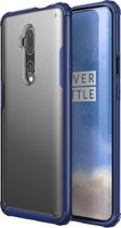 Voor OnePlus 7T Pro Four Corners Anti-Fall Acrylic + TPU Transparent Frosted Armor Beschermhoes (Blauw)