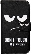 ADEL Kunstleren Book Case Portemonnee Pasjes Hoesje Geschikt voor Samsung Galaxy A6 (2018) - Don't Touch My Phone