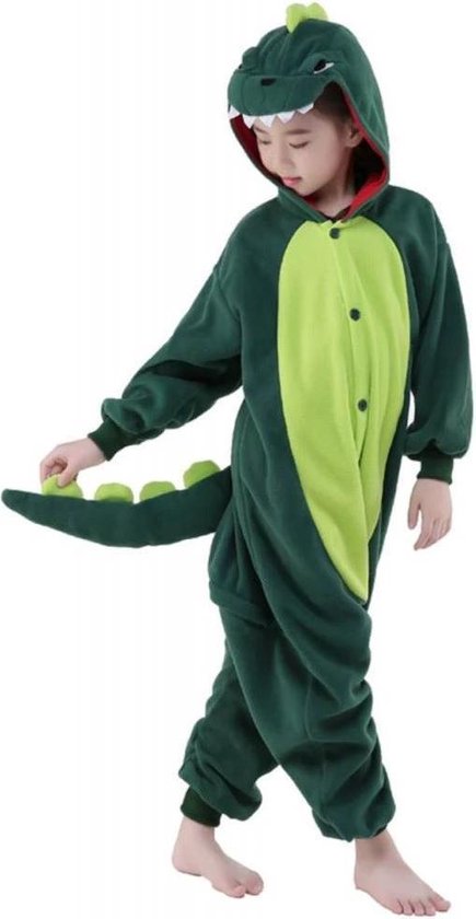 Onesie Draak groen huispak Dino kostuum kinderen - 104-110 (110) + | bol.com