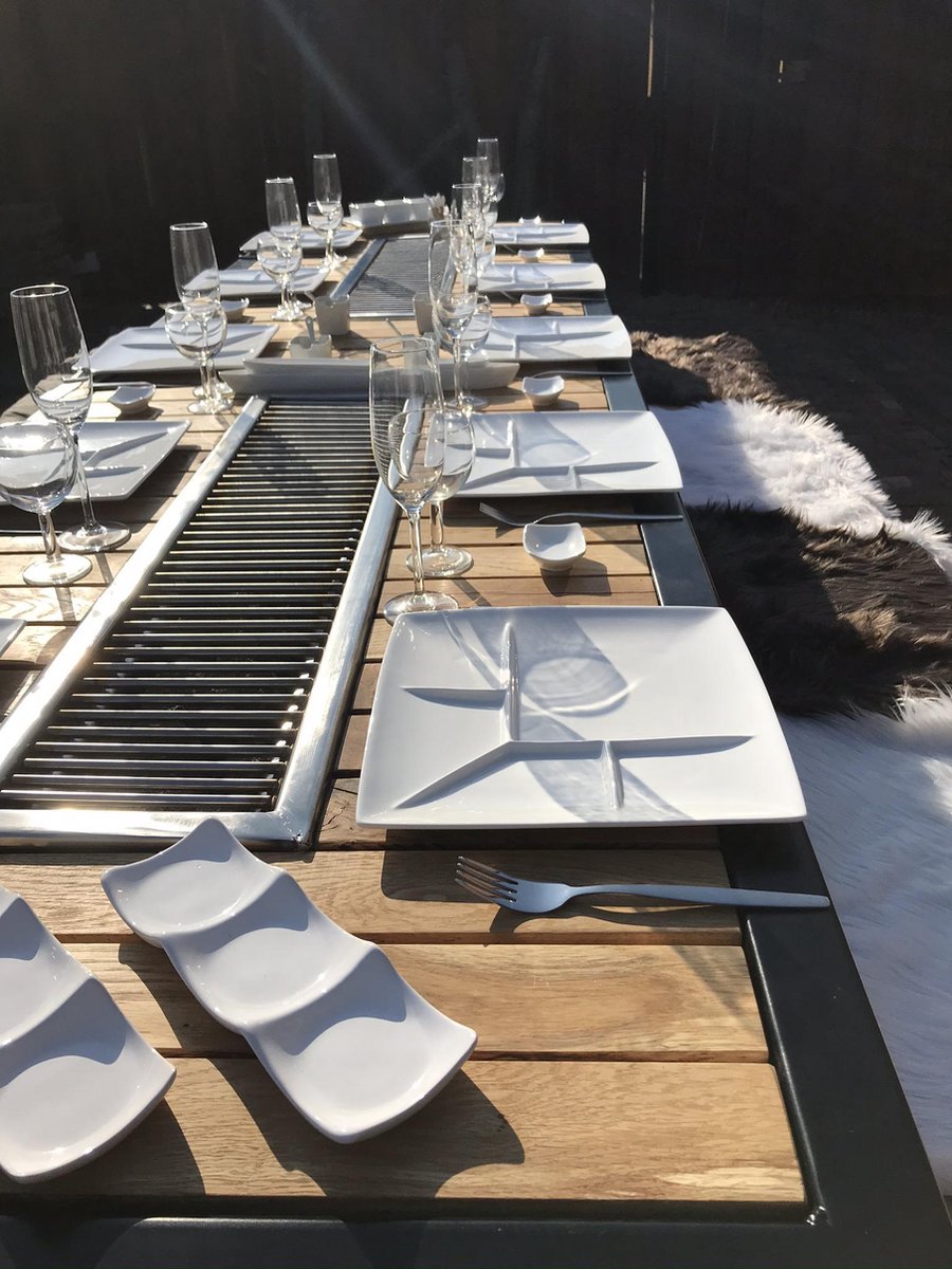 een miljoen Ongehoorzaamheid Menda City Luxe Barbecue tafel met ingebouwde grill | bol.com