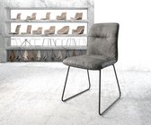 Stoel Vinjo-Flex slipframe zwart vintage suède-look grijs