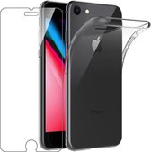iPhone 6 / 6S  Hoesje - Soft TPU Siliconen Case & 2X Tempered Glas Combi - Transparant