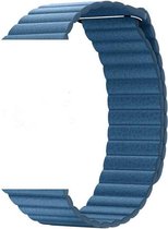 Smartwatch bandje - Geschikt voor Samsung Galaxy Watch 4 Classic, Watch 3 41mm, Active 2, 20mm horlogebandje - PU leer - Fungus - Magneet - Lichtblauw