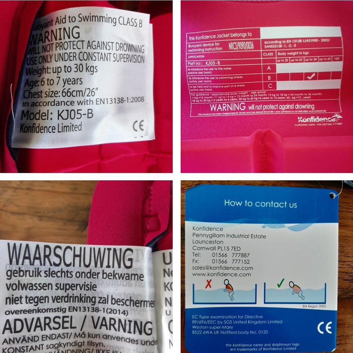 Konfidence - Zwemvest/Drijfvest kind - Roze - 6 - 7 jaar / 25 - 30 kg — afbeelding 13