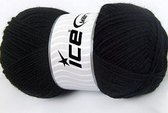 Breiwol zwart breinaald maat 4-5mm. - merino wol 60% acryl 40% - mooie breiwol 100 gram per bol in vele kleuren | dewolwinkel.nl