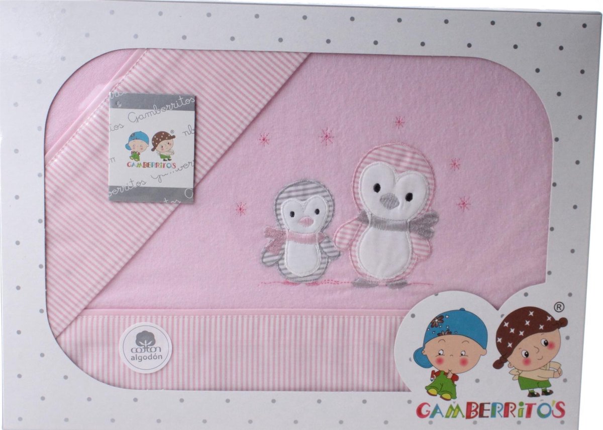 Gamberritos Laken Set Pinguïn Middel Meisjes Roze 3-delig