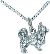 Chihuahua langhaar Puppy (mini) Hanger -merk COOLDOG™ in massief Zilver * inclusief ketting