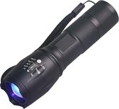 PNQ UV Zaklamp 365NM - Blacklight Zaklamp Inclusief 2 Oplaadbare Batterijen - UV Lamp - Zoom functie
