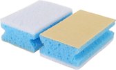 6x stuks XL sanitairsponzen / sponzen - 11 cm - blauw - schoonmaakspullen / schoonmaaksponzen
