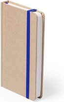 8x stuks luxe schriftje/notitieboekje blauw met elastiek A6 formaat - notitieboekjes - opschrijfboekjes
