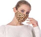 Mondkapje + twee filters - 5-laags - wasbaar – herbruikbaar - fashionable - fashion masker - panter print - verstelbaar - mondkapje met print - mondmasker - face mask - gezichtsmasker – gezichtsbescherming – mondkapje voor OV - niet medisch