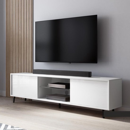 Maison Home - Lefyr - - TV Kast - Staand - Wit - 140 cm - met LED | bol.com
