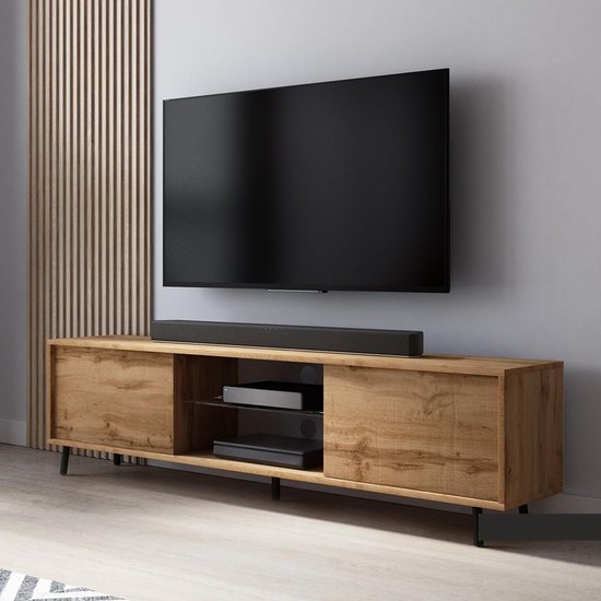 als je kunt perzik Aardappelen Maison Home - Lefyr - TV meubel - TV Kast - Staand - Hout - 140 cm - met  LED | bol.com