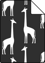 Proefstaal ESTAhome behangpapier giraffen zwart wit - 139062 - 26,5 x 21 cm