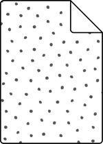 Proefstaal ESTAhome behang stippen zwart en wit - 138934 - 26,5 x 21 cm