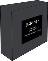 iSleep Double Jersey Séparation- Topper Hoeslaken - Double - 160x200 / 210 cm - Anthracite