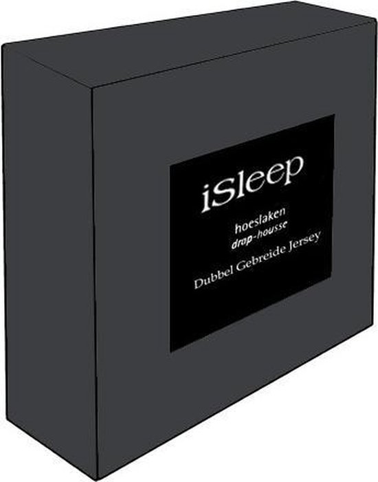 iSleep Dubbel Jersey Topper Hoeslaken - Tweepersoons - 160x200/210 cm - Antraciet