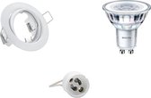 LED Spot Set - GU10 Fitting - Inbouw Rond - Mat Wit - Kantelbaar Ø83mm - Philips - CorePro 830 36D - 3.5W - Warm Wit 3000K - BES LED