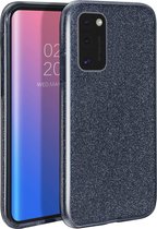 HB Hoesje Geschikt voor Samsung Galaxy A41 Zwart - Glitter Back Cover