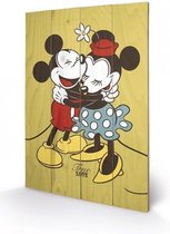 DISNEY - Impression sur bois 40X59 - Mickey & Minnie Mouse True Love