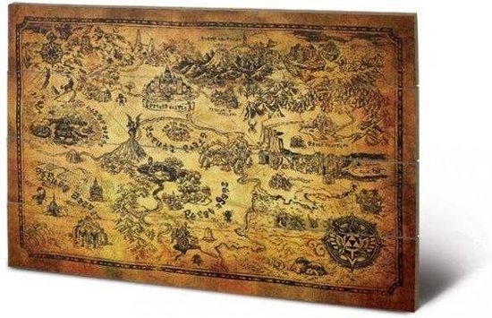 NINTENDO - Schilderij op hout 40X59 - Zelda - Hyrule Map