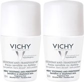 Vichy Deodorant Gevoelige Huid roller - Deodorant - 2 x 50 ml
