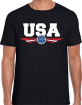 Amerika / America / usa landen t-shirt zwart heren - U.S.A. landen shirt / kleding - EK / WK / Olympische spelen outfit S