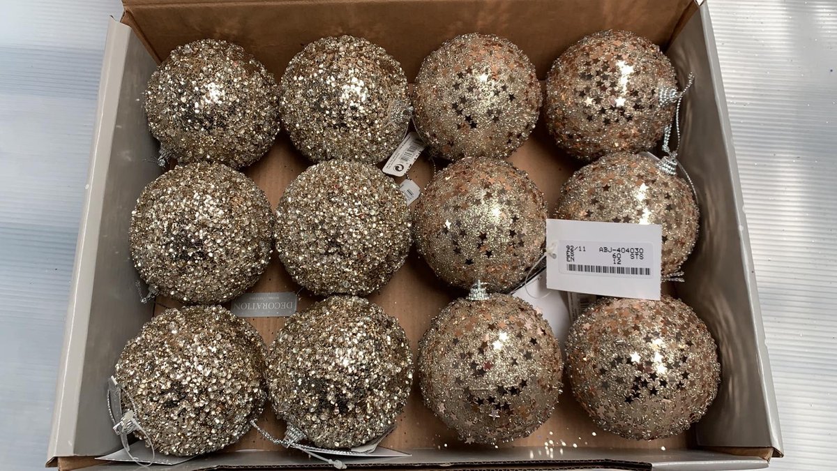 Kerstballen goud 12 stuks