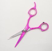 Professionele kappersschaar maat 5 rechtshandig - hard roze - Geschikt voor knip- en uitdunwerk - Coupeschaar - 5 inch