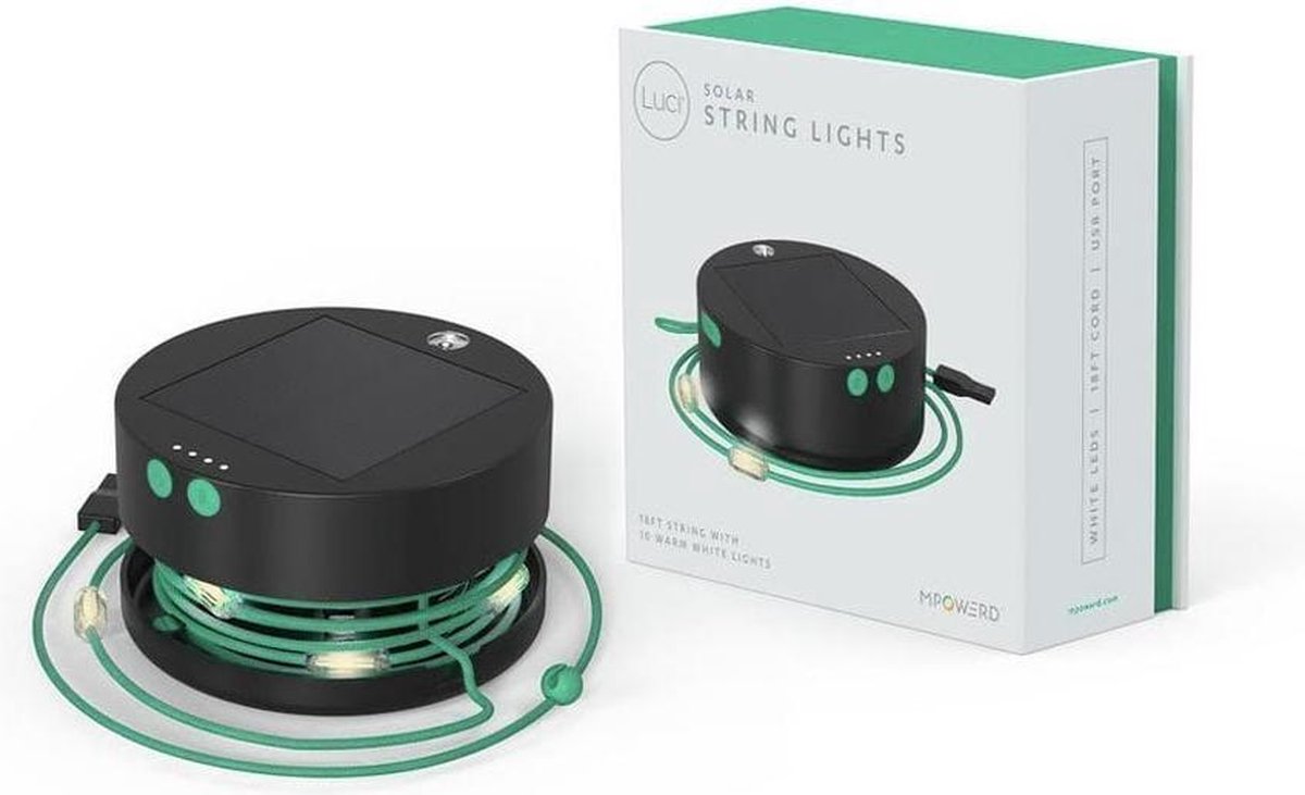 MPOWERD 1030 Luci Solar String Campinglamp 100 Lm Werkt Op Een Accu 320 G Zwart