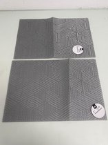 Excellent Houseware placemats met motief (grijs/zilver) - set van 2 stuks (30 x 40 cm)