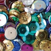 Pailletten rond 10 mm. 200 st. multi