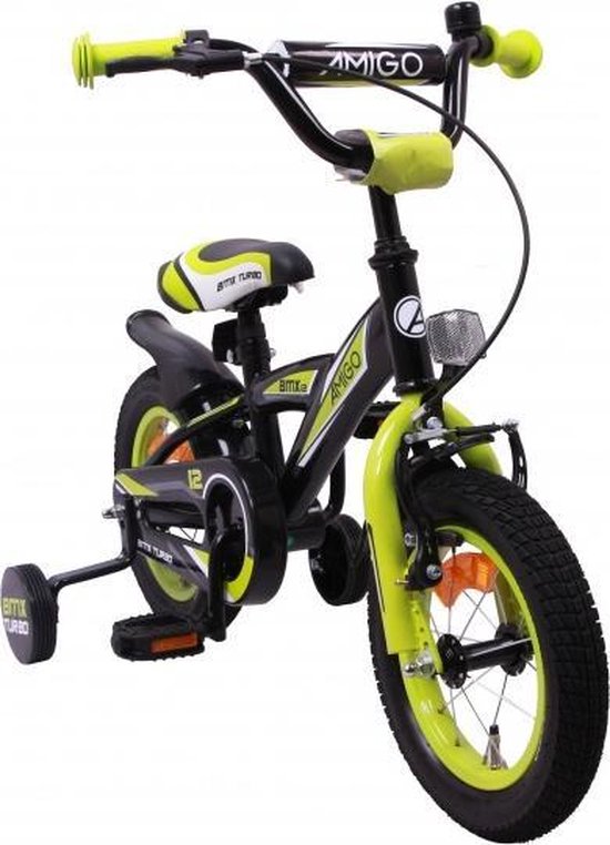 esthetisch Onschuld oud Kinderfiets - BMX turbo - 12 inch - vanaf 3 jaar - afneembare zijwieltjes -  Zwart en geel | bol.com