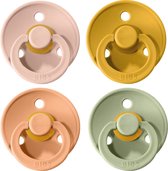 BIBS Fopspeen - Maat 2 (6-18 maanden) - 4 stuks - Blush, Oker Geel, Peach en Sage