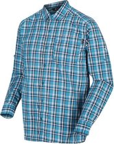 Regatta - Men's Mindano III Long Sleeved Checked Shirt - Outdoorshirt - Mannen - Maat XXXL - Blauw