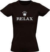 Relax dames t-shirt zwart | cadeau | grappig | maat M