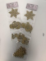 Kersthangers verschillend goud ( 8 stuks)