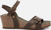 Panama Jack Valentine Basics B4 sandalen met sleehak groen - Maat 42