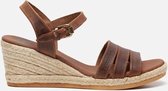 Panama Jack Isa B805 sandalen met sleehak cognac - Maat 37