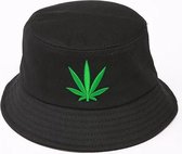 Bucket hat - Cannabis - Zonnehoedje - Vissershoedje – Hiking - Vissers Hoed – Zwart