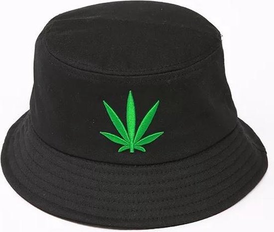 Bucket - Cannabis - Zonnehoedje - – Vissers Hoed – Zwart | bol.com