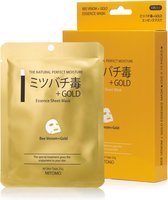 MITOMO Gold & Bee Venom Essence Face Sheet Mask - Gezichtsmasker - Vermindert Stress,Rimpels en Huidveroudering - Face Mask Beauty - Skincare Rituals - Gezichtsverzorging Masker -
