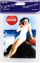 Koelkast Magneet Coca Cola At The Beach Girl