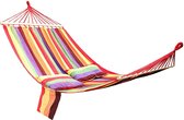 Hangmat voor 2 personen - Hamock met 2 Kussens - 210 x 150 cm - Rood/Geel/Oranje/Groen/Paars/Bruin