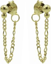 Karma chain oorbel double dots goud M2923