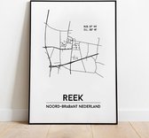 Reek city poster, A4 zonder lijst, plattegrond poster, woonplaatsposter, woonposter