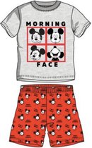 Mickey Mouse pyjama - grijs - rood - maat 128 / 8 jaar